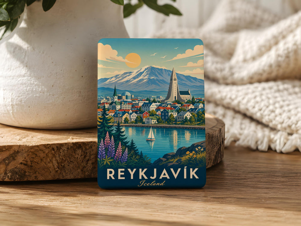 Reykjavik Iceland Fridge Magnet, Reykjavik Souvenir Magnet, Iceland Travel Gift, Reykjavik City Landmark Magnet