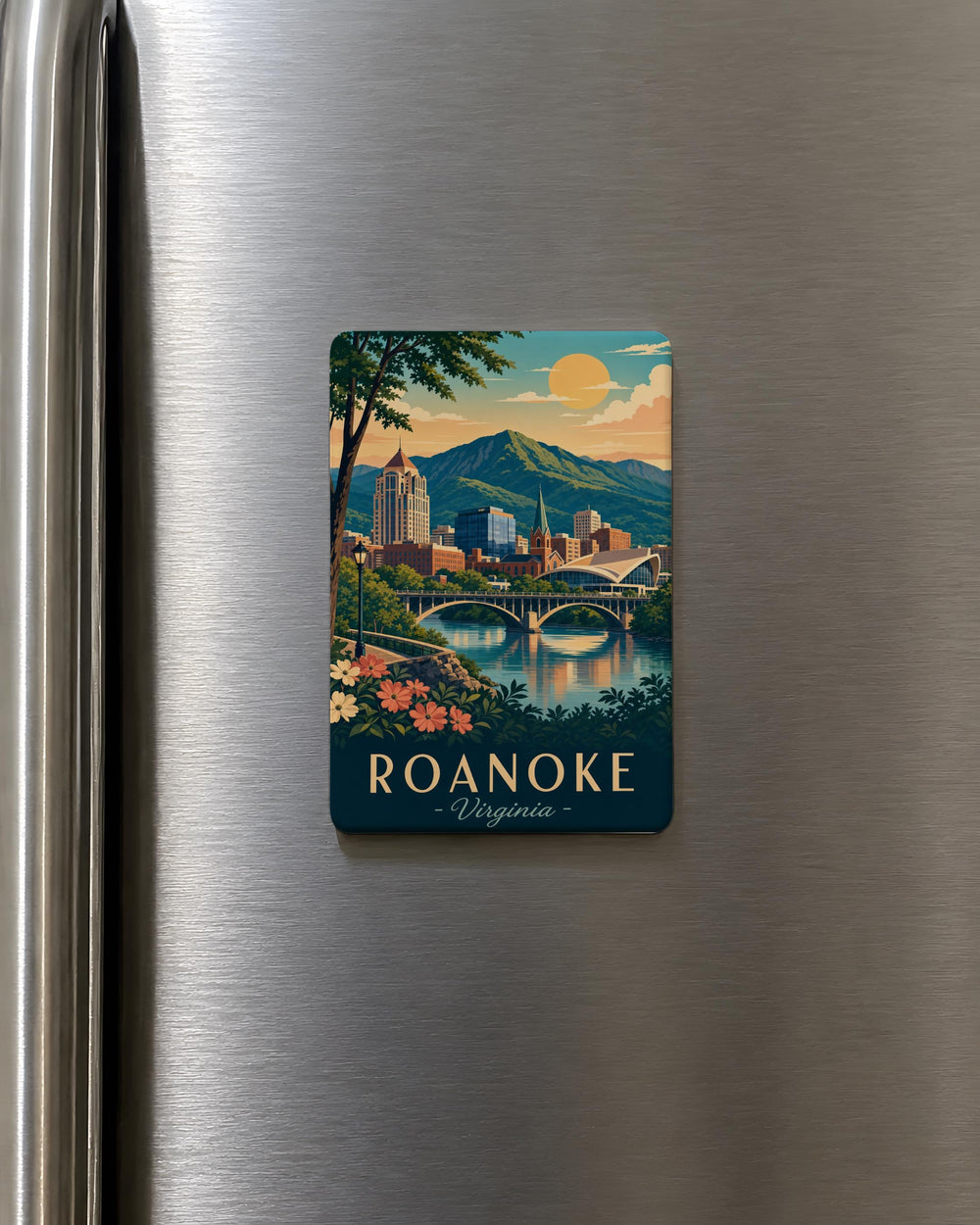 Roanoke Virginia Fridge Magnet, Roanoke VA Souvenir Magnet, Star City of the South Travel Gift, Virginia Keepsake Magnet