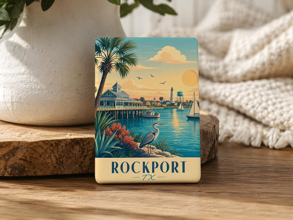 Rockport TX Fridge Magnet, Rockport Texas Souvenir Magnet, Coastal Town Travel Keepsake, Texas Gulf Coast Gift