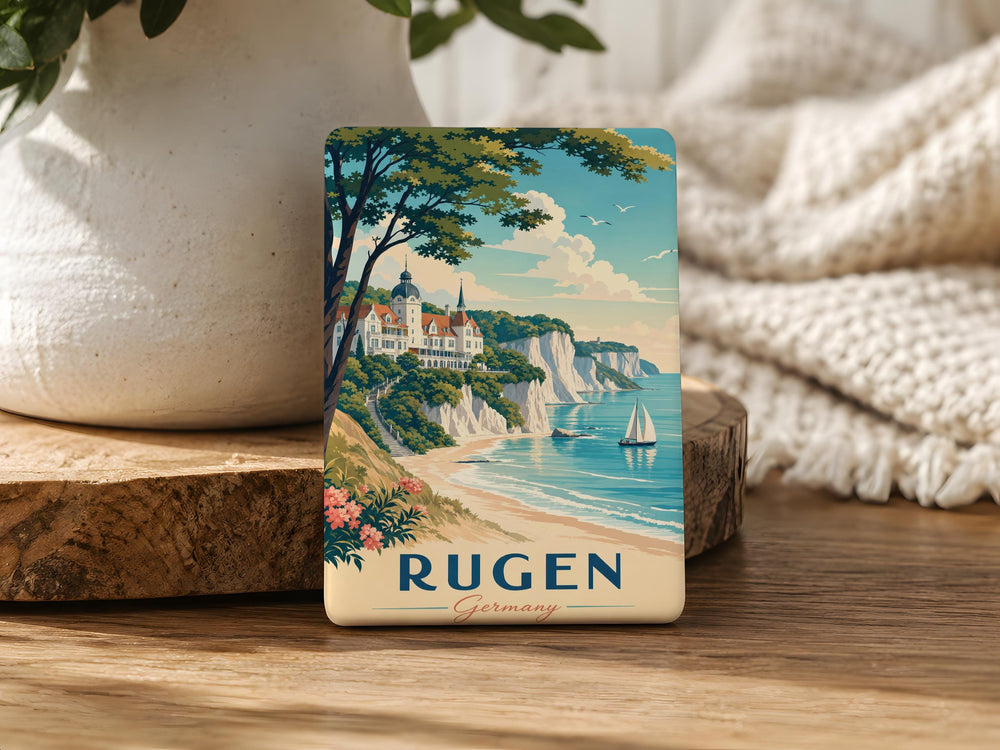 Rügen Germany Fridge Magnet, Rugen Island Souvenir Magnet, Baltic Sea Travel Gift, German Coastal Landmark Keepsake