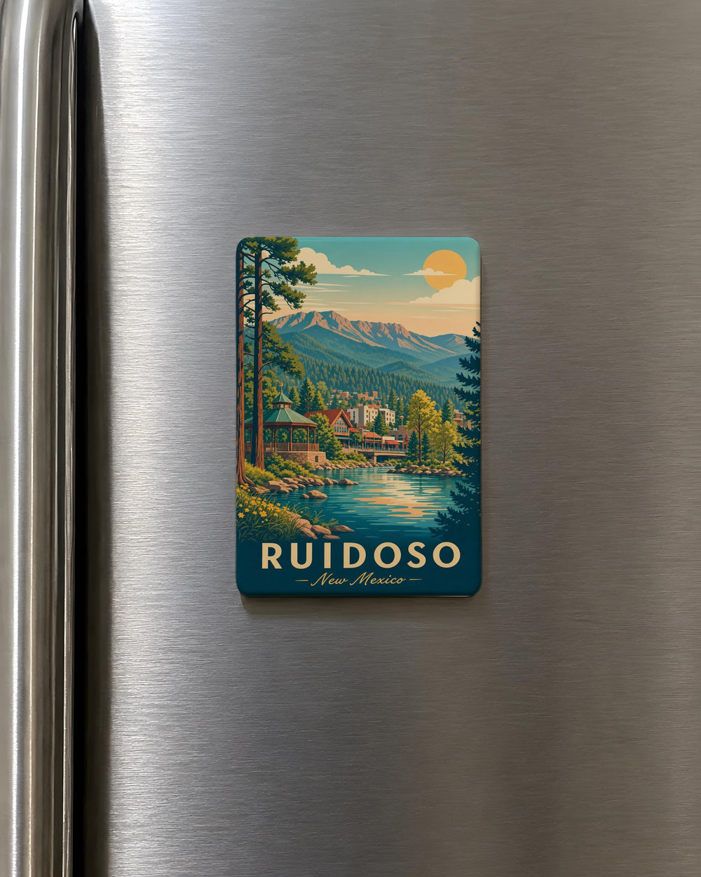 Ruidoso New Mexico Fridge Magnet, Ruidoso NM Souvenir Magnet, Sierra Blanca Mountain Town Travel Keepsake Magnet