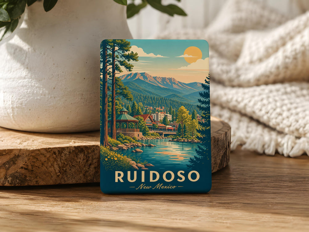 Ruidoso New Mexico Fridge Magnet, Ruidoso NM Souvenir Magnet, Sierra Blanca Mountain Town Travel Keepsake Magnet