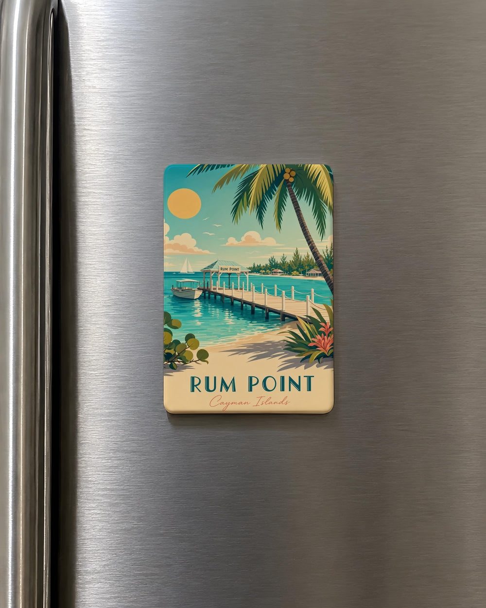 Rum Point Fridge Magnet, Cayman Islands Souvenir Magnet, Rum Point Beach Travel Keepsake, Island Vacation Refrigerator Magnet