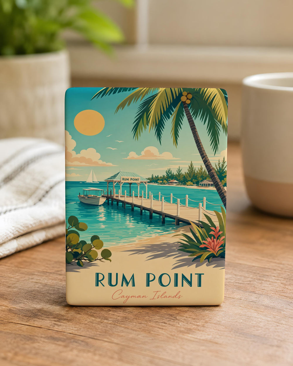 Rum Point Fridge Magnet, Cayman Islands Souvenir Magnet, Rum Point Beach Travel Keepsake, Island Vacation Refrigerator Magnet