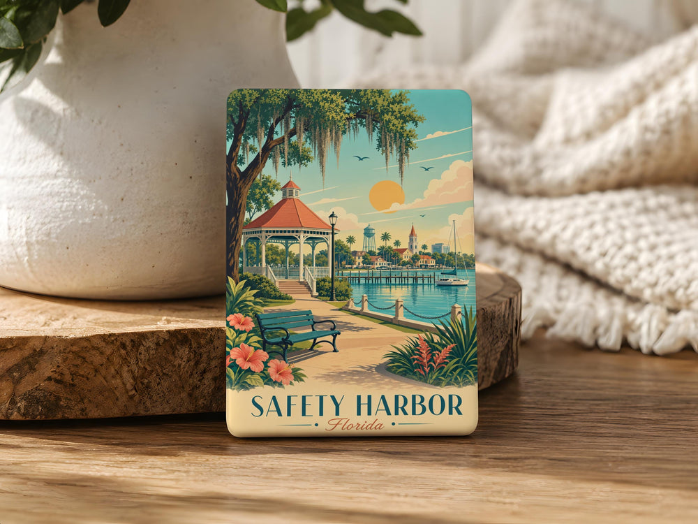 Safety Harbor Florida Fridge Magnet, Safety Harbor FL Souvenir Magnet, Tampa Bay Travel Gift, Florida Vacation Keepsake Magnet