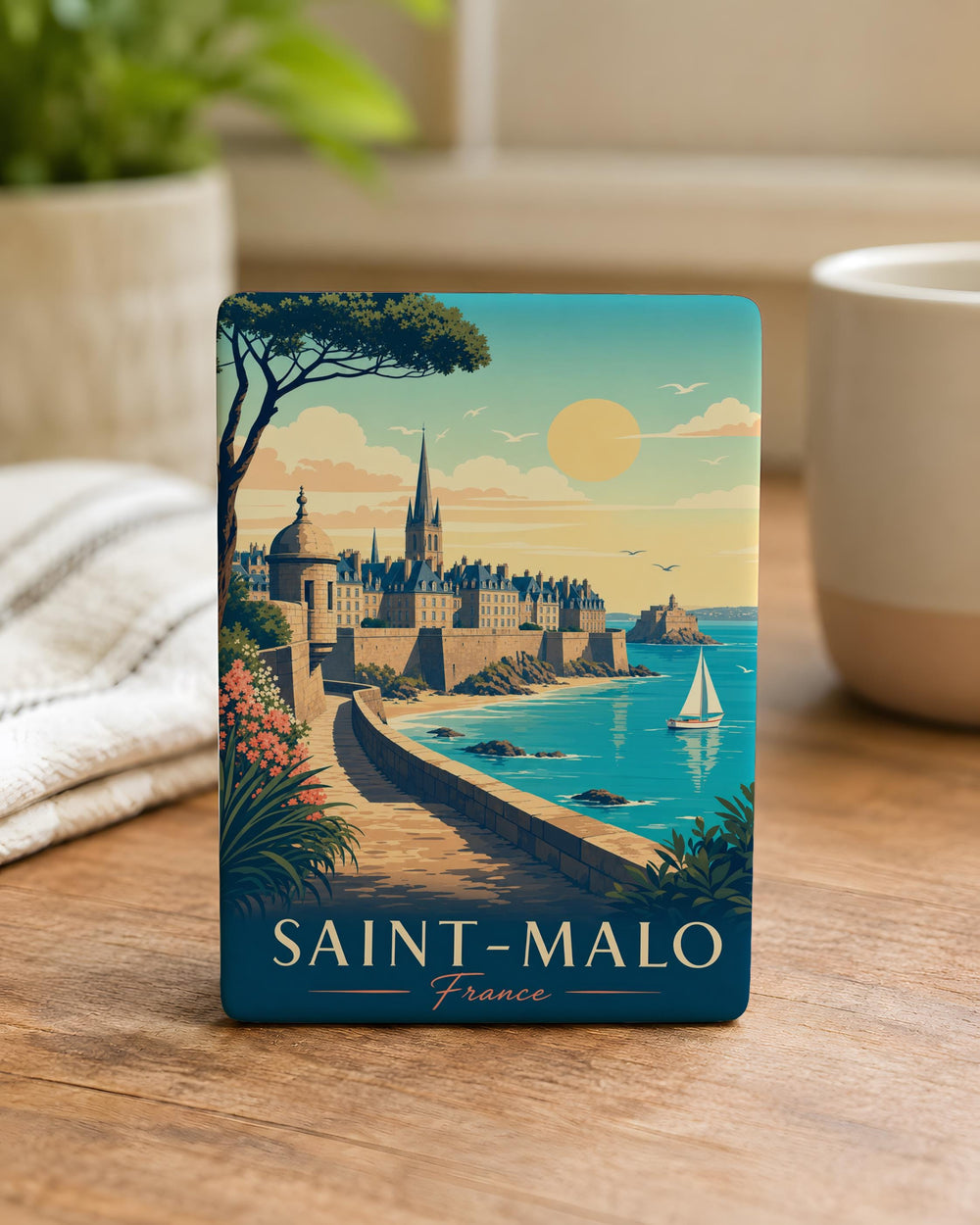 Saint-Malo France Fridge Magnet, Saint-Malo Brittany Souvenir Magnet, French Coastal Town Travel Keepsake Magnet