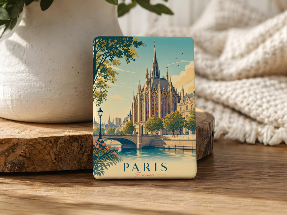 Sainte-Chapelle Fridge Magnet, Paris Cathedral Landmark Souvenir Magnet, Gothic Chapel Architecture Refrigerator Magnet