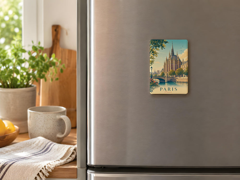 Sainte-Chapelle Fridge Magnet, Paris Cathedral Landmark Souvenir Magnet, Gothic Chapel Architecture Refrigerator Magnet