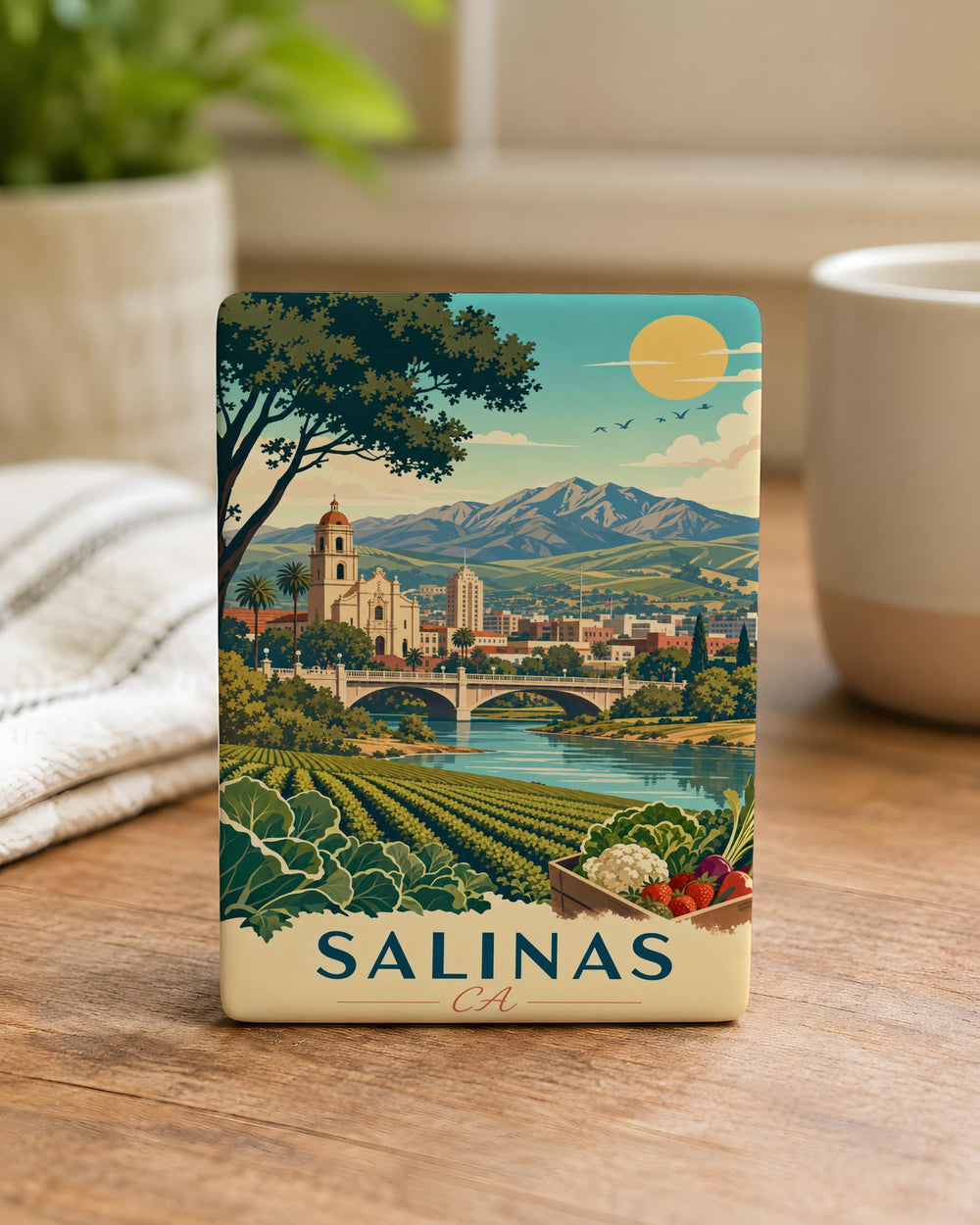 Salinas CA Fridge Magnet, Salinas California Souvenir Magnet, Salinas City Travel Gift, California Central Coast Keepsake Magnet