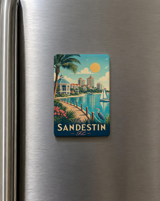 Sandestin FL Fridge Magnet, Sandestin Florida Souvenir Magnet, Beach Vacation Travel Keepsake, Coastal Gulf Coast Gift