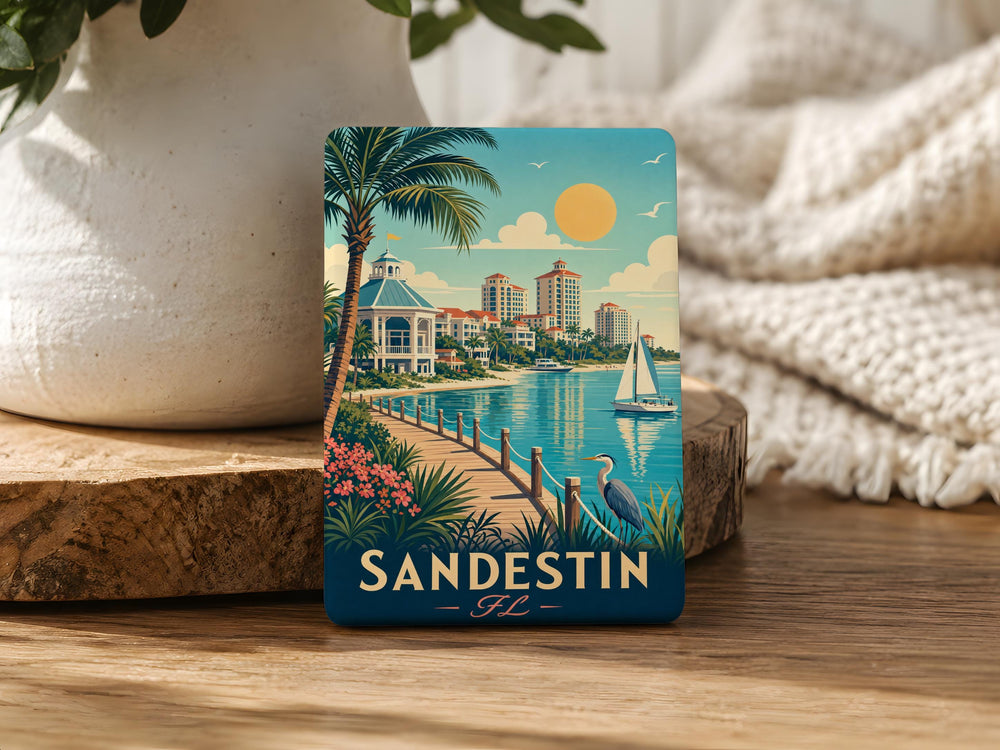 Sandestin FL Fridge Magnet, Sandestin Florida Souvenir Magnet, Beach Vacation Travel Keepsake, Coastal Gulf Coast Gift