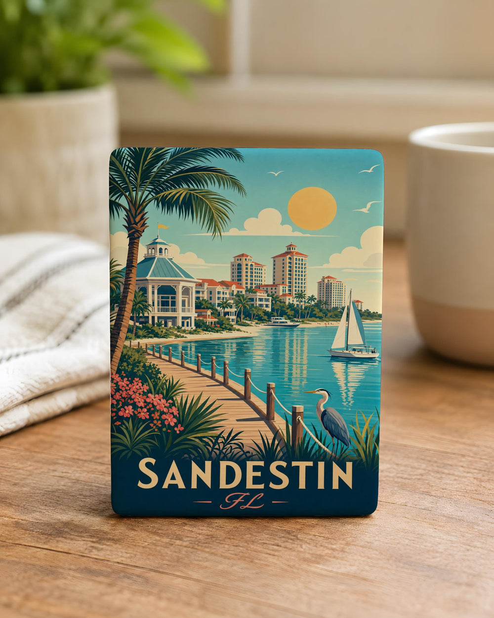 Sandestin FL Fridge Magnet, Sandestin Florida Souvenir Magnet, Beach Vacation Travel Keepsake, Coastal Gulf Coast Gift