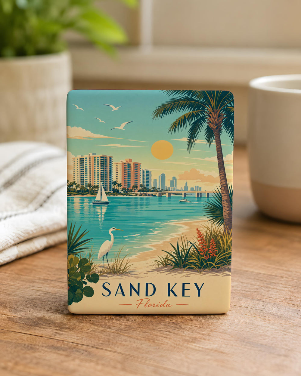 Sand Key Florida Fridge Magnet, Sand Key FL Souvenir Magnet, Florida Beach Vacation Keepsake Magnet, Coastal Travel Gift Magnet