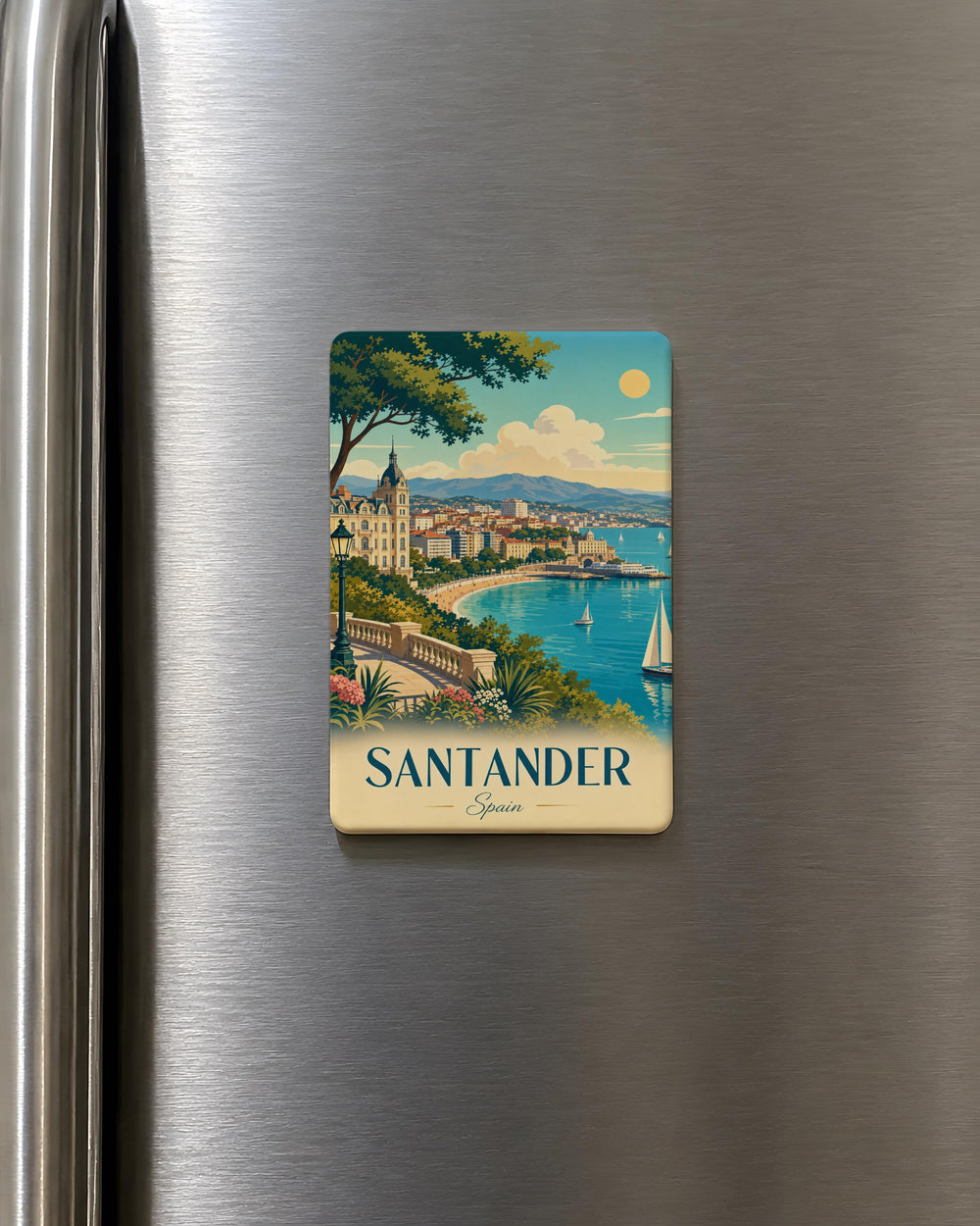 Santander Spain Fridge Magnet, Santander City Souvenir Magnet, Spain Travel Keepsake, Cantabria Landmark Refrigerator Magnet