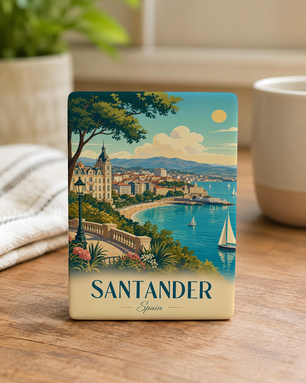Santander Spain Fridge Magnet, Santander City Souvenir Magnet, Spain Travel Keepsake, Cantabria Landmark Refrigerator Magnet