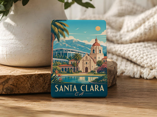 Santa Clara CA Fridge Magnet, Santa Clara California Souvenir Magnet, City Landmark Travel Keepsake Gift