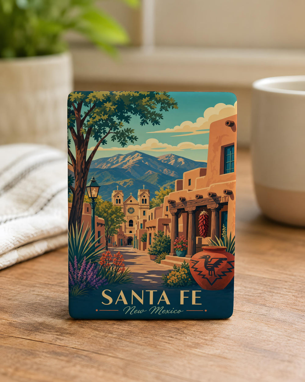 Santa Fe New Mexico Fridge Magnet, Santa Fe NM Souvenir Magnet, New Mexico Travel Gift, Santa Fe Landmark Keepsake Magnet