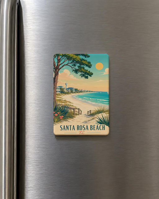 Santa Rosa Beach FL Fridge Magnet, Florida Beach Souvenir Magnet, Santa Rosa Beach Vacation Travel Gift
