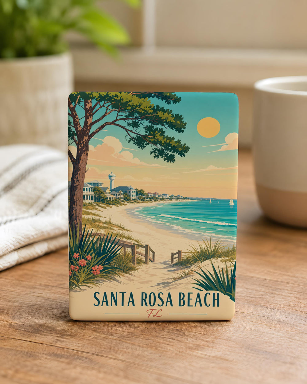 Santa Rosa Beach FL Fridge Magnet, Florida Beach Souvenir Magnet, Santa Rosa Beach Vacation Travel Gift