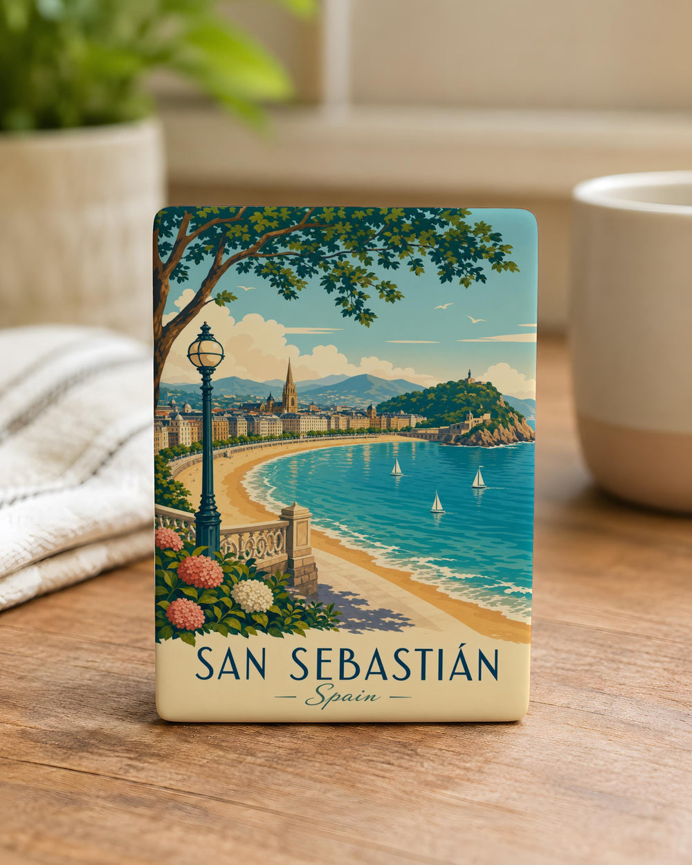 San Sebastian Spain Fridge Magnet, Donostia Basque Country Souvenir Magnet, Spain Travel Gift, Coastal City Landmark Magnet