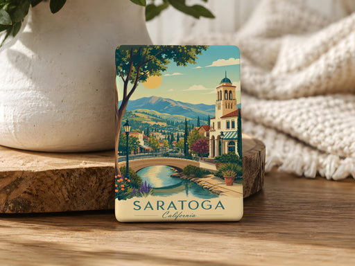 Saratoga CA Fridge Magnet, Saratoga California Souvenir Magnet, Bay Area Travel Keepsake, City Landmark Gift