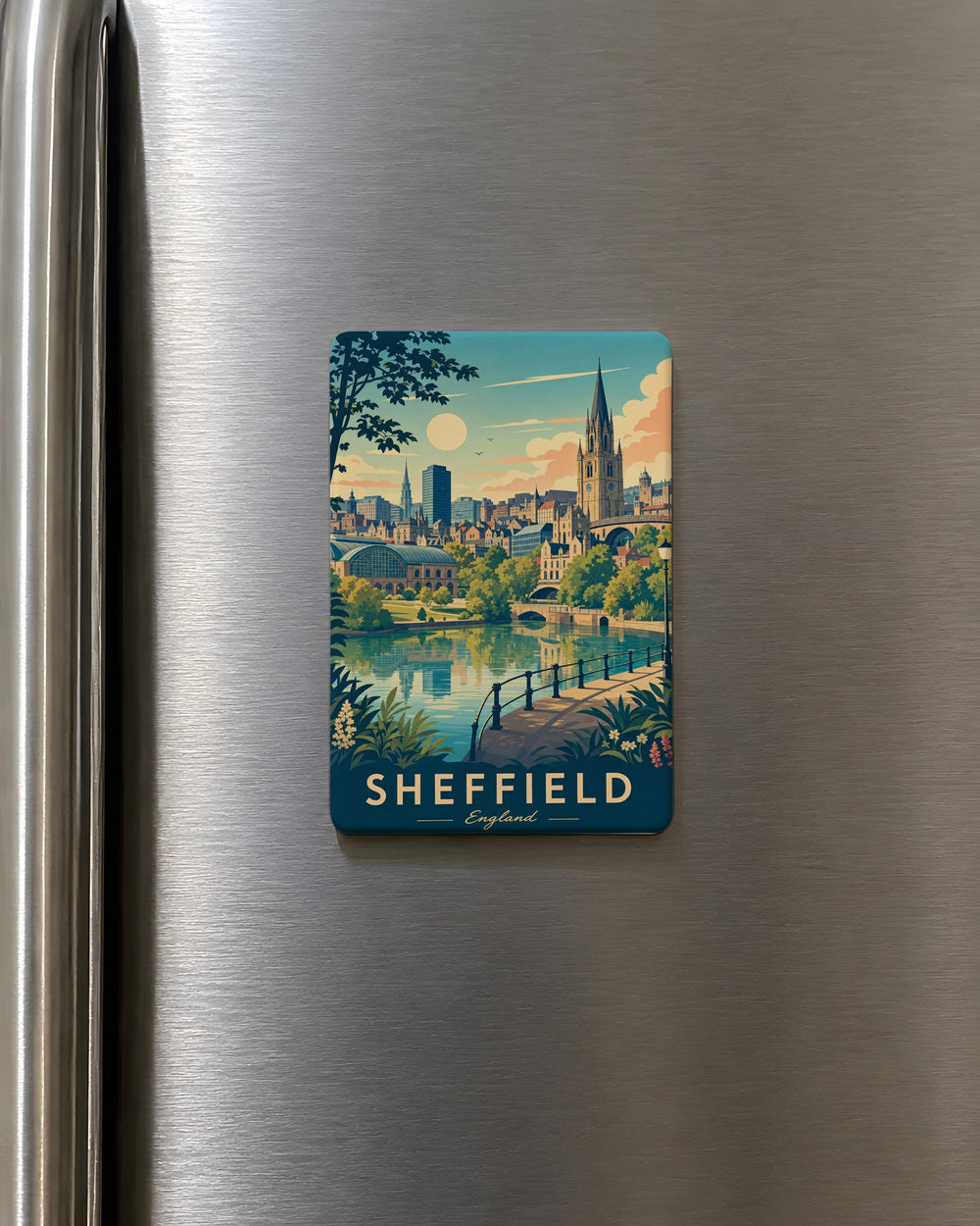 Sheffield England Fridge Magnet, Sheffield City Souvenir Magnet, Sheffield UK Travel Gift, England Landmark Keepsake Magnet