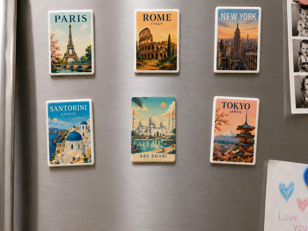 Sheikh Zayed Grand Mosque Fridge Magnet, Abu Dhabi UAE Landmark Souvenir Magnet, Islamic Architecture Travel Keepsake Magnet