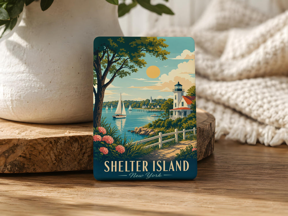 Shelter Island New York Fridge Magnet, Shelter Island NY Souvenir Magnet, Long Island Travel Keepsake Magnet