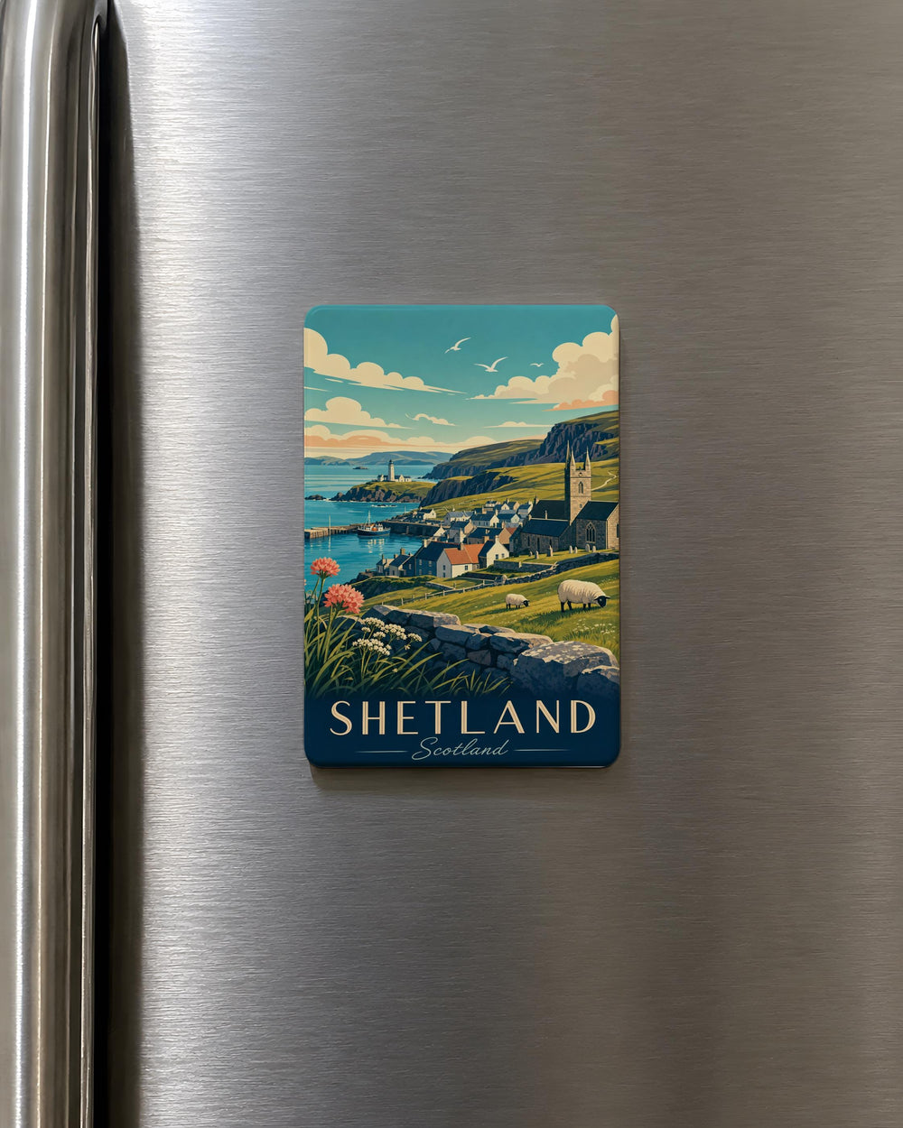 Shetland Scotland Fridge Magnet, Shetland Islands Souvenir Magnet, Scotland Travel Keepsake, Shetland Gift, UK Landmark Magnet