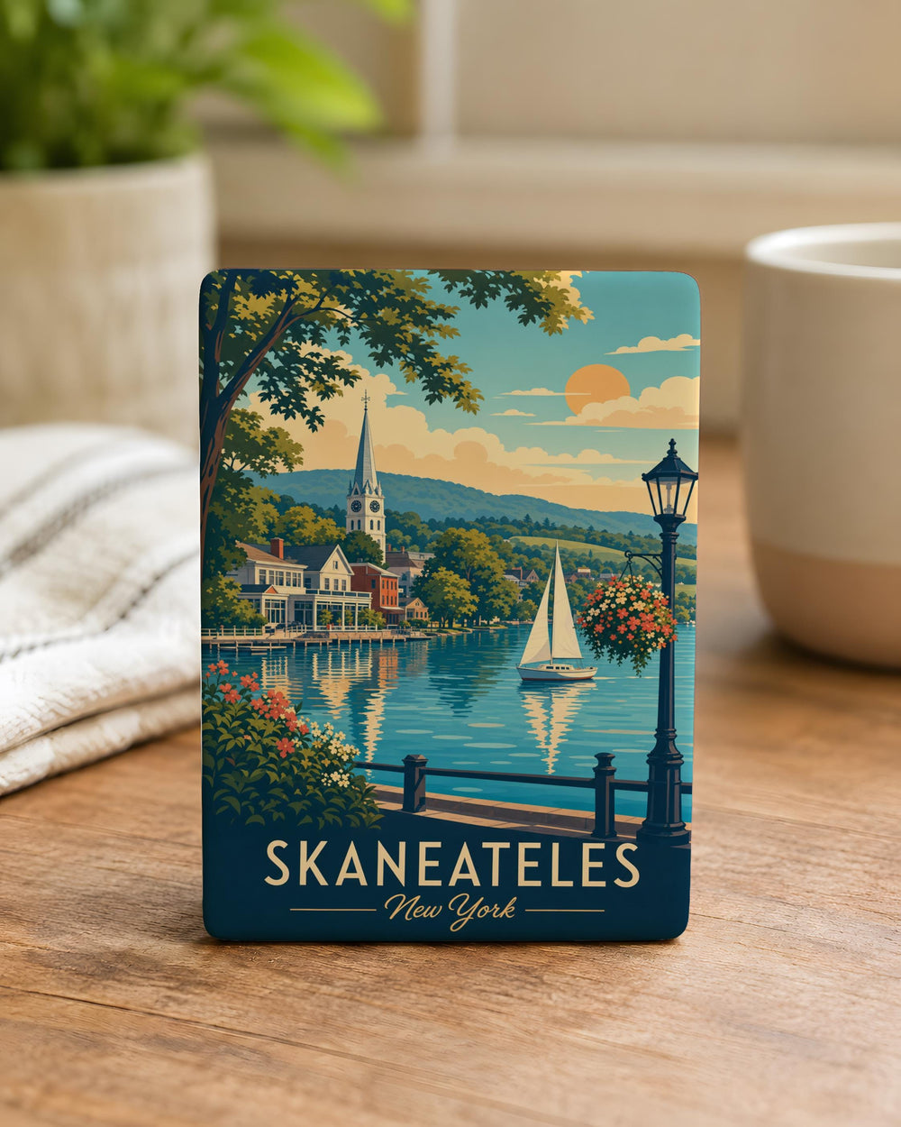 Skaneateles New York Fridge Magnet, Skaneateles NY Souvenir Magnet, Finger Lakes Travel Gift, Upstate New York Keepsake
