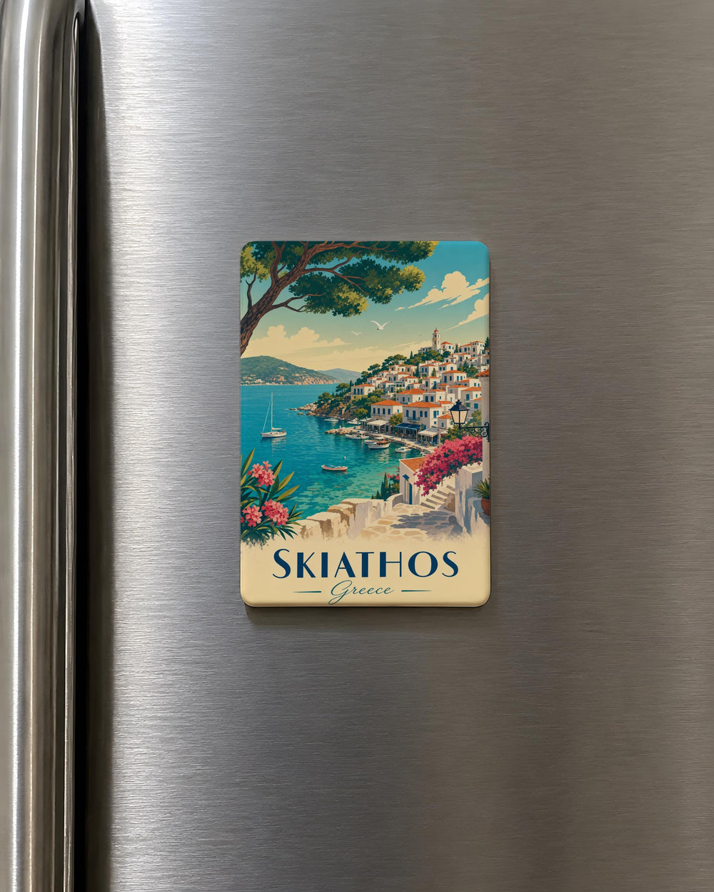 Skiathos Greece Fridge Magnet, Skiathos Island Souvenir, Greek Island Travel Keepsake, Aegean Sea Vacation Gift