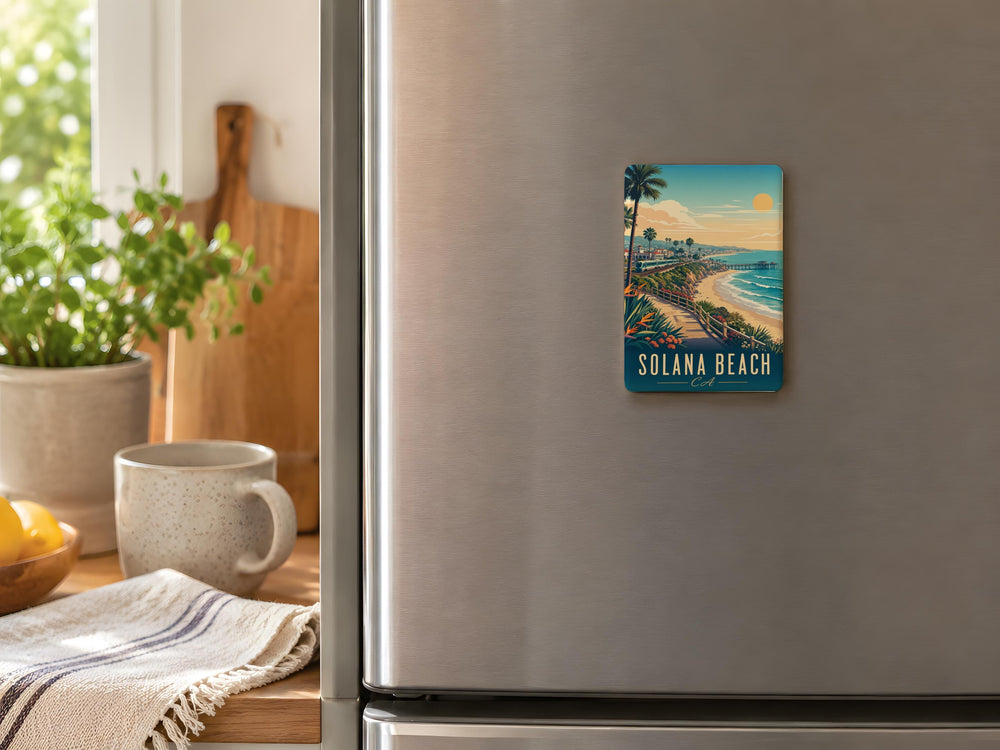 Solana Beach CA Fridge Magnet, Solana Beach California Souvenir Magnet, Coastal Town Travel Gift, Beach Lover Keepsake