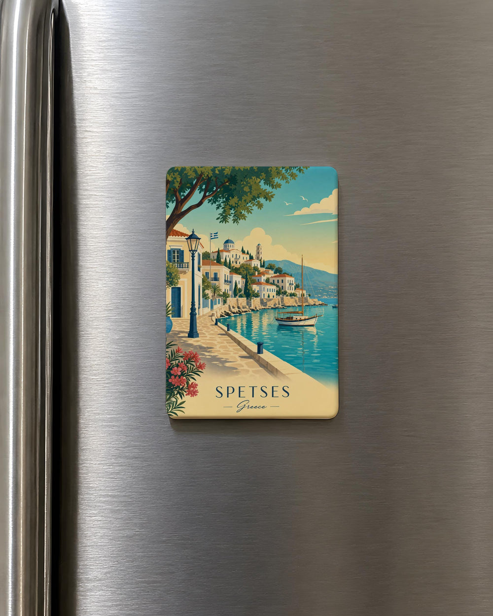Spetses Greece Fridge Magnet, Spetses Island Souvenir Magnet, Greek Island Travel Gift, Greece Vacation Keepsake Magnet