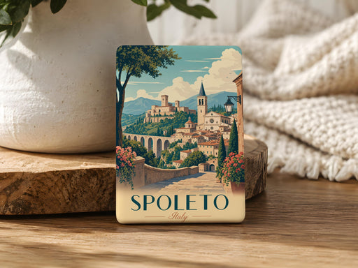 Spoleto Italy Fridge Magnet, Spoleto Travel Souvenir, Umbria Italy Destination Magnet, Italian City Landmark Magnet