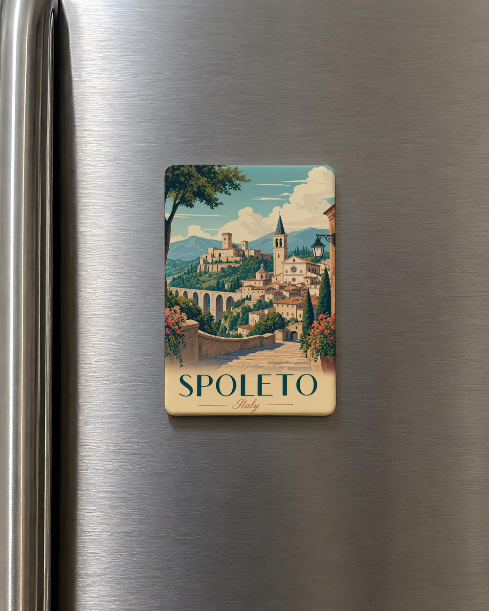 Spoleto Italy Fridge Magnet, Spoleto Travel Souvenir, Umbria Italy Destination Magnet, Italian City Landmark Magnet