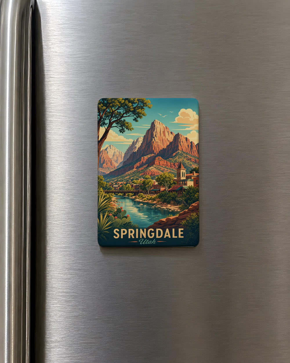 Springdale Utah Fridge Magnet, Zion National Park Souvenir, Utah Travel Gift, Springdale City Keepsake Magnet