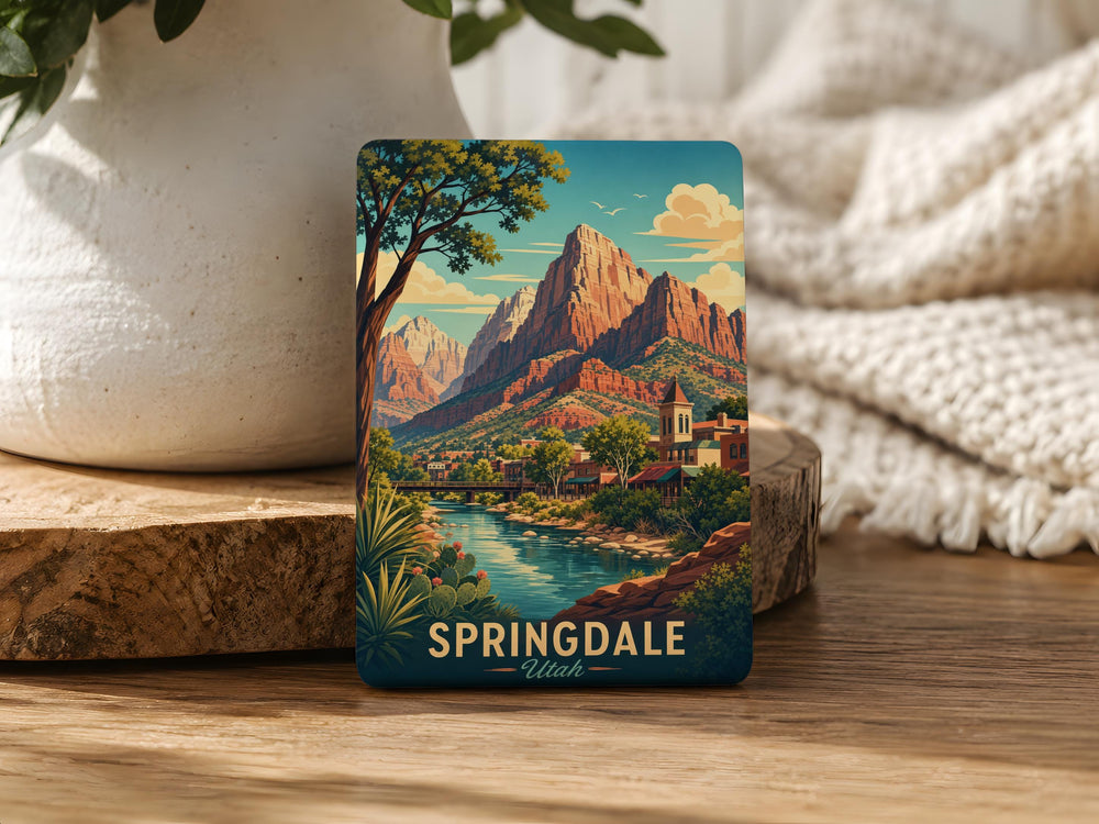 Springdale Utah Fridge Magnet, Zion National Park Souvenir, Utah Travel Gift, Springdale City Keepsake Magnet