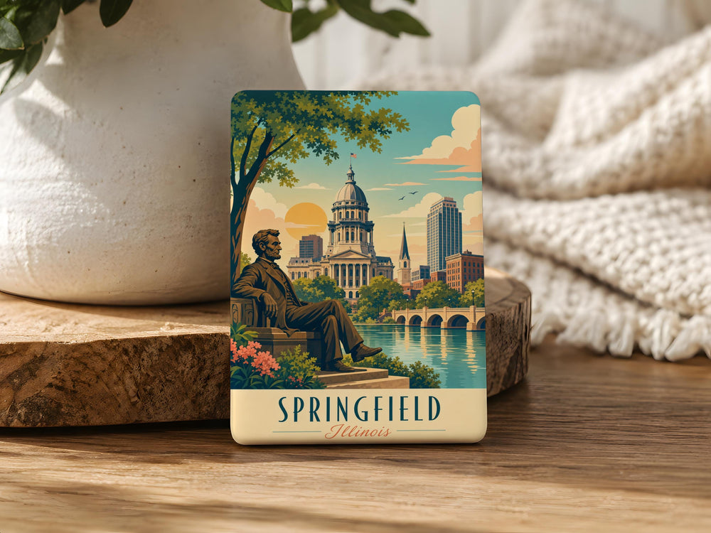 Springfield Illinois Fridge Magnet, Springfield IL Souvenir Magnet, Illinois State Capital Travel Keepsake Magnet