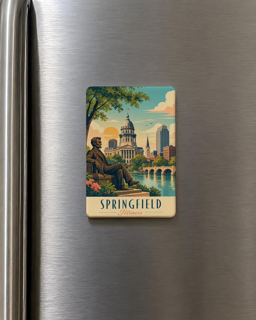 Springfield Illinois Fridge Magnet, Springfield IL Souvenir Magnet, Illinois State Capital Travel Keepsake Magnet
