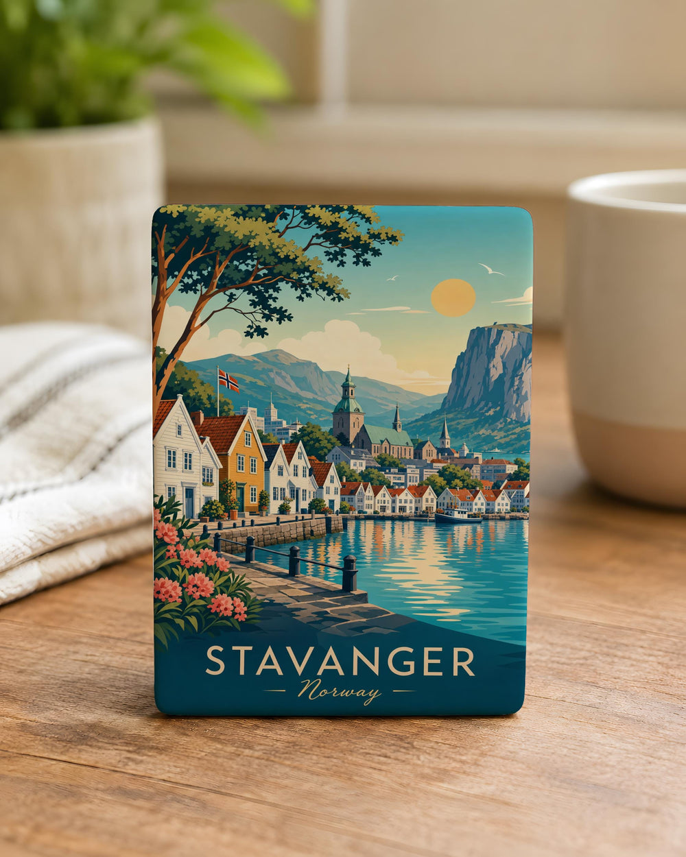Stavanger Norway Fridge Magnet, Stavanger City Souvenir, Norwegian Travel Gift, Scandinavia Keepsake Magnet