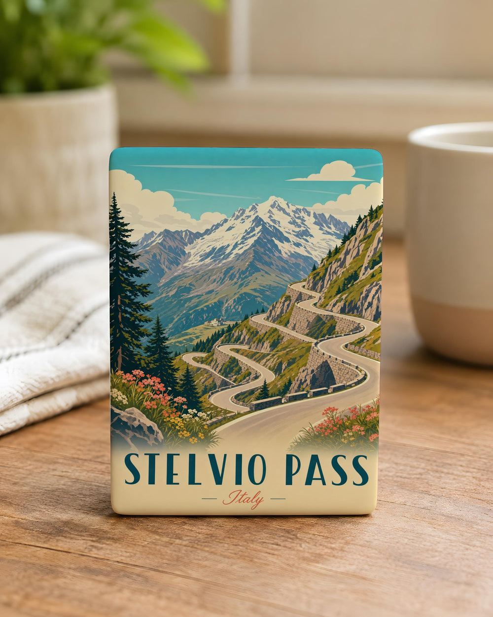 Stelvio Pass Fridge Magnet, Italy Alpine Mountain Road Souvenir, Stelvio Pass Travel Gift, Biker & Road Trip Keepsake