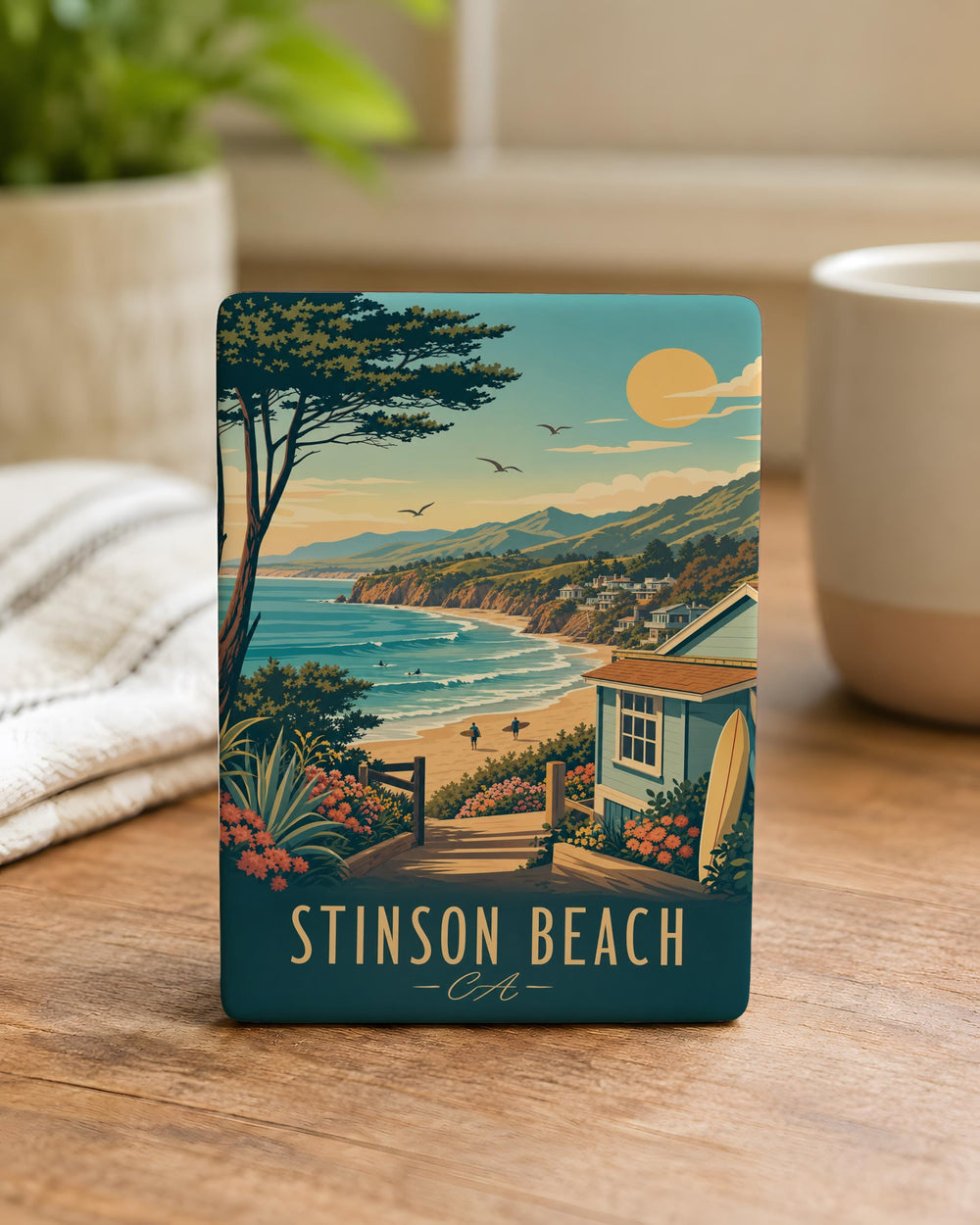 Stinson Beach CA Fridge Magnet, California Coastal Town Souvenir, Marin County Beach Travel Keepsake Magnet
