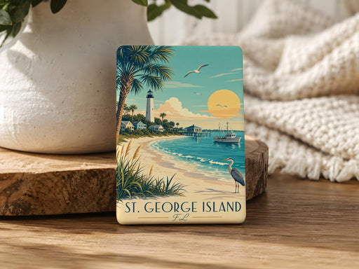 St. George Island Florida Fridge Magnet, St George Island FL Souvenir Magnet, Beach Vacation Coastal Travel Keepsake Magnet