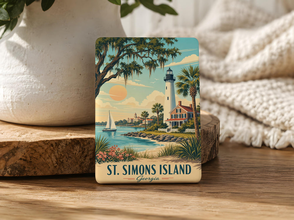 St Simons Island Georgia Fridge Magnet, St Simons Island Souvenir Magnet, Coastal Georgia Travel Keepsake Magnet