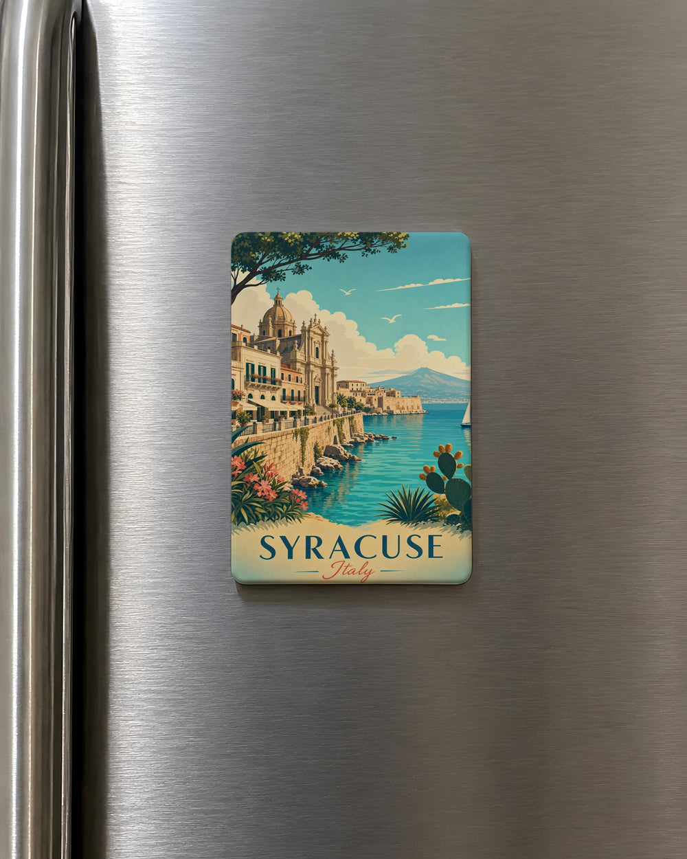 Syracuse Italy Fridge Magnet, Siracusa Sicily Souvenir Magnet, Italian Travel Gift, Ortigia Island Keepsake Magnet