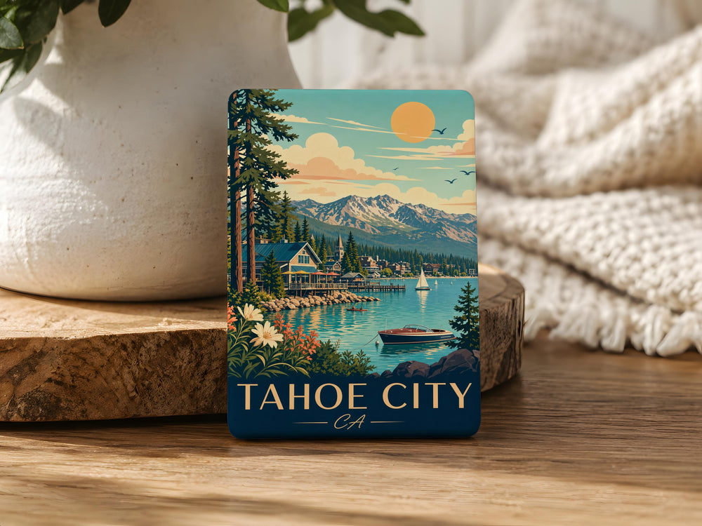 Tahoe City CA Fridge Magnet, Lake Tahoe Souvenir Magnet, California Travel Keepsake, Tahoe City Gift, Lakefront Vacation Memento