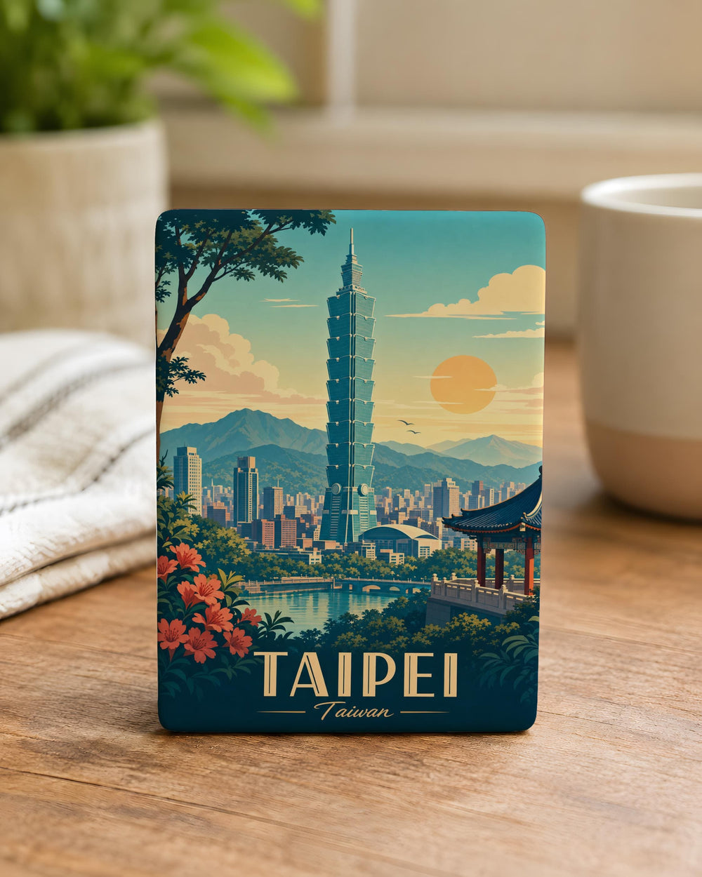 Taipei 101 Tower Fridge Magnet, Taiwan Landmark Souvenir Magnet, Taipei City Travel Gift, Skyscraper Magnet