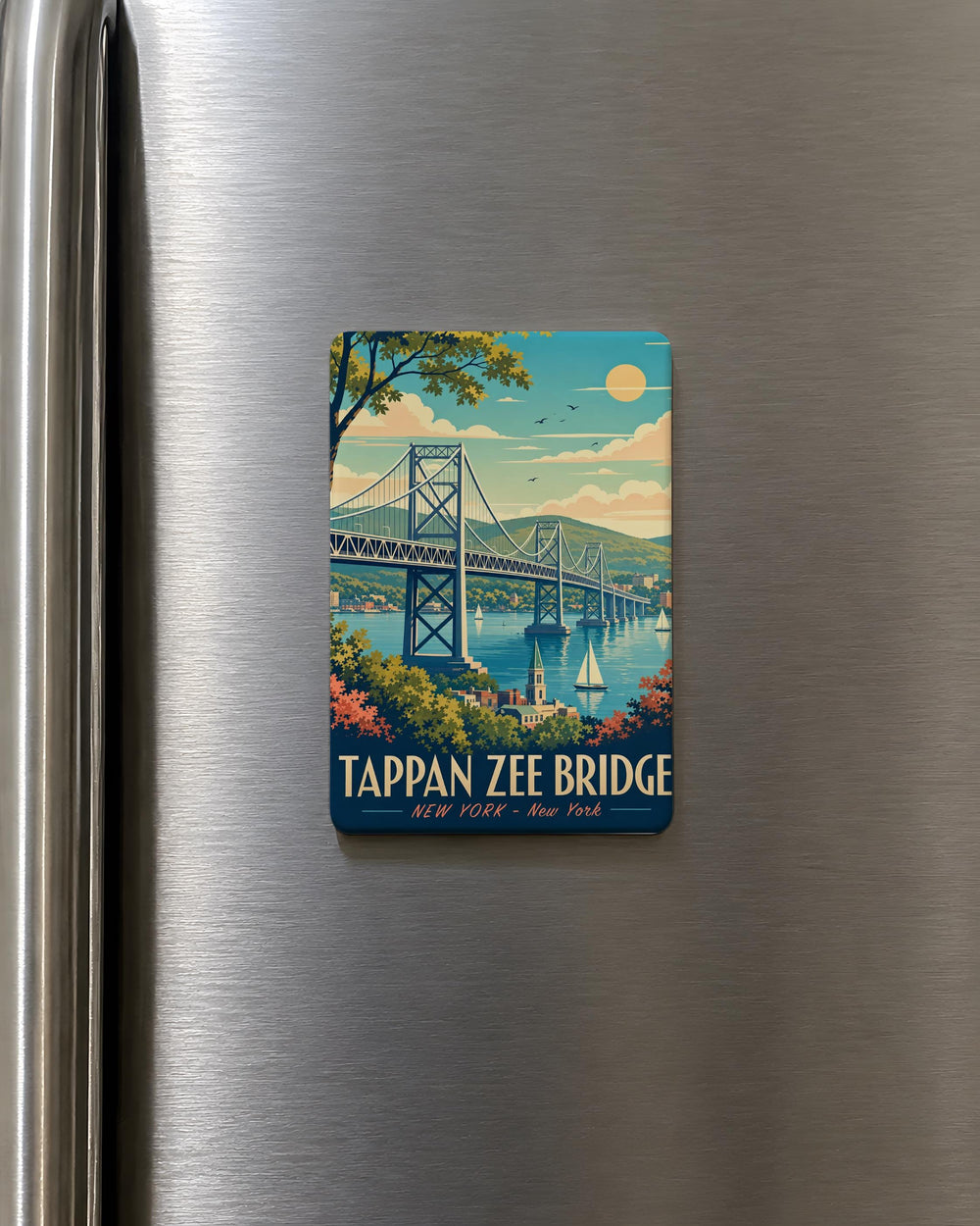 Tappan Zee Bridge Fridge Magnet, New York Hudson River Crossing Souvenir, Westchester Rockland Landmark Magnet
