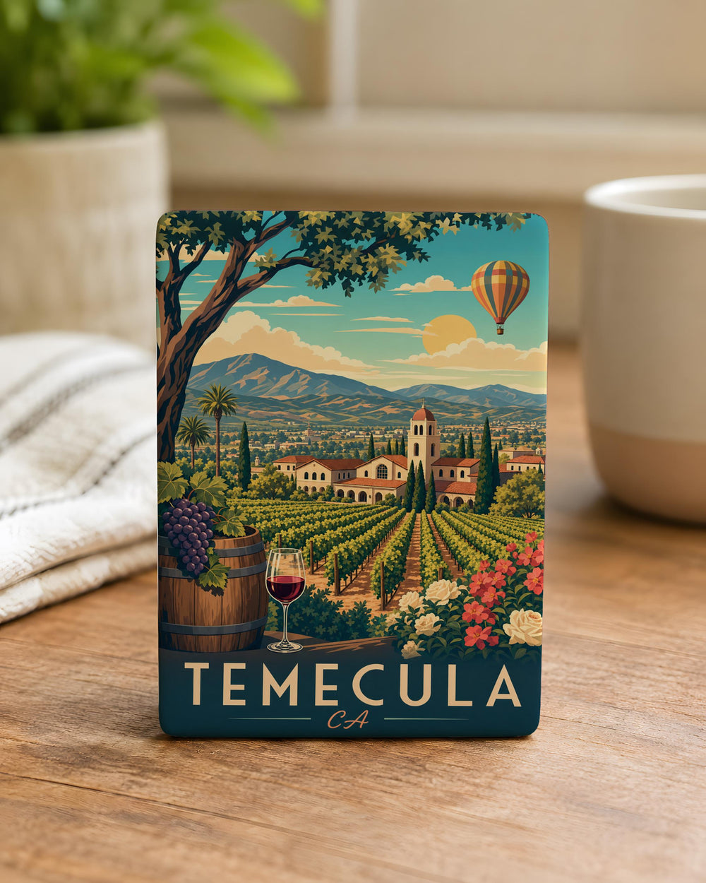 Temecula CA Fridge Magnet, Temecula California Souvenir Magnet, Temecula City Landmark Travel Keepsake Magnet