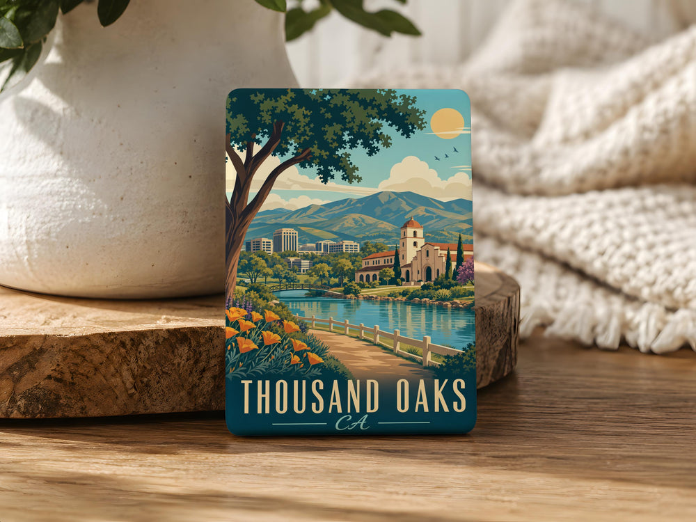 Thousand Oaks CA Fridge Magnet, Thousand Oaks California Souvenir Magnet, City Landmark Travel Gift, Ventura County Keepsake